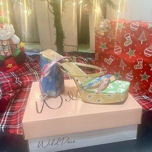 Wild Pair Colorful Strappy Heels